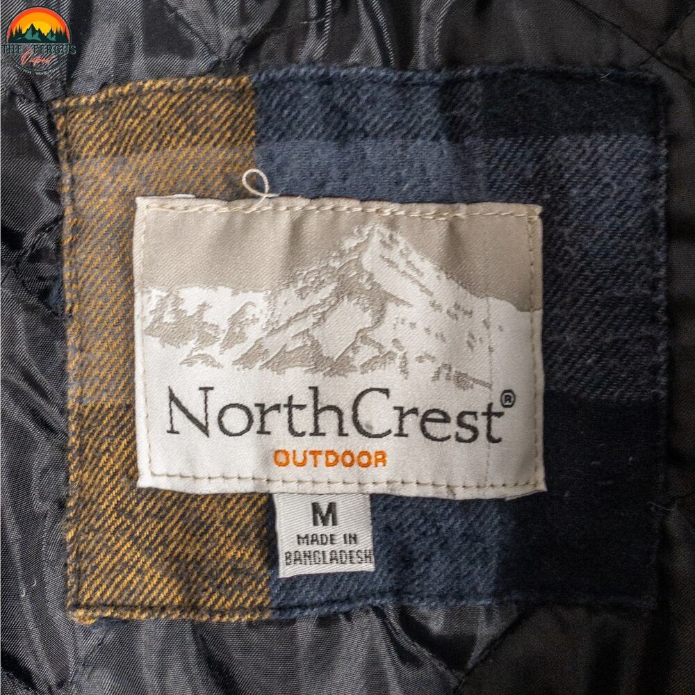 North Crest Shacket Multicolor Black Plaid Hooded Jacket Cabincore Men's Size M - Picture 8 of 11